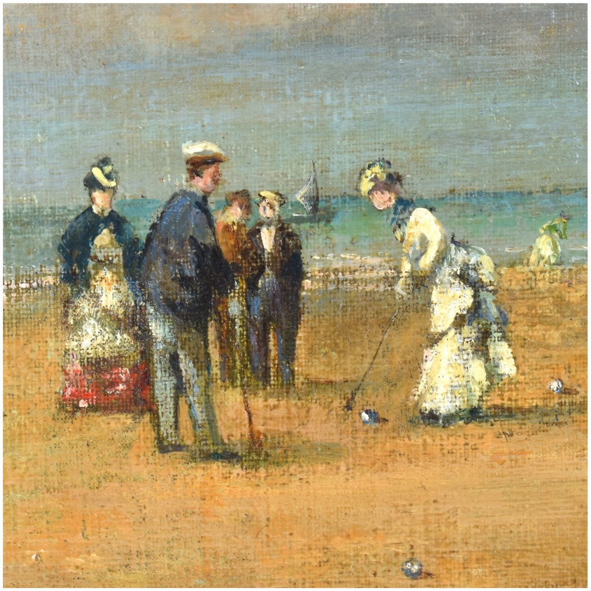 Eugène Boudin (FR. 1824-1898) O/C Beach Trouville