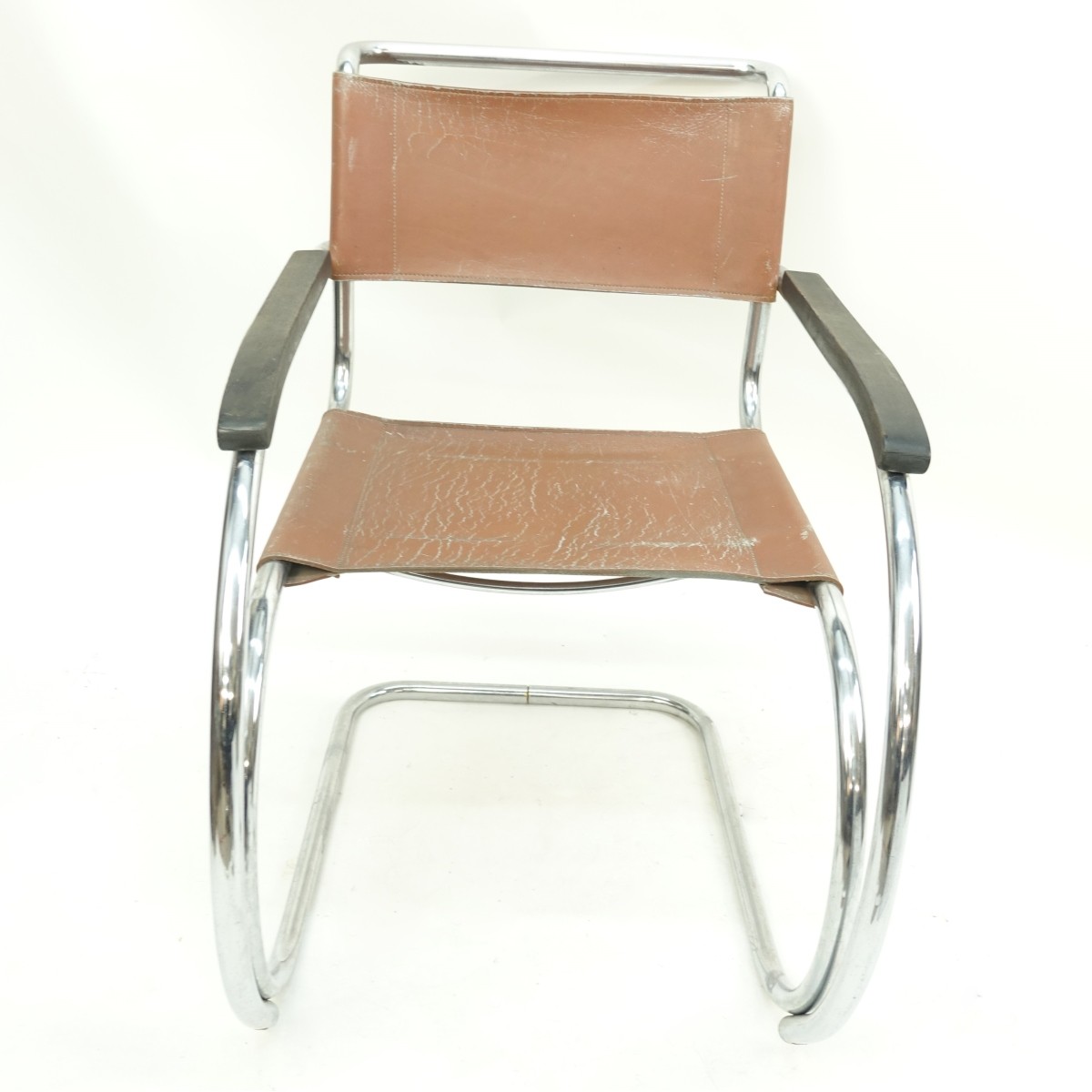 Knoll Leather & Chrome Mies van der Rohe Chair