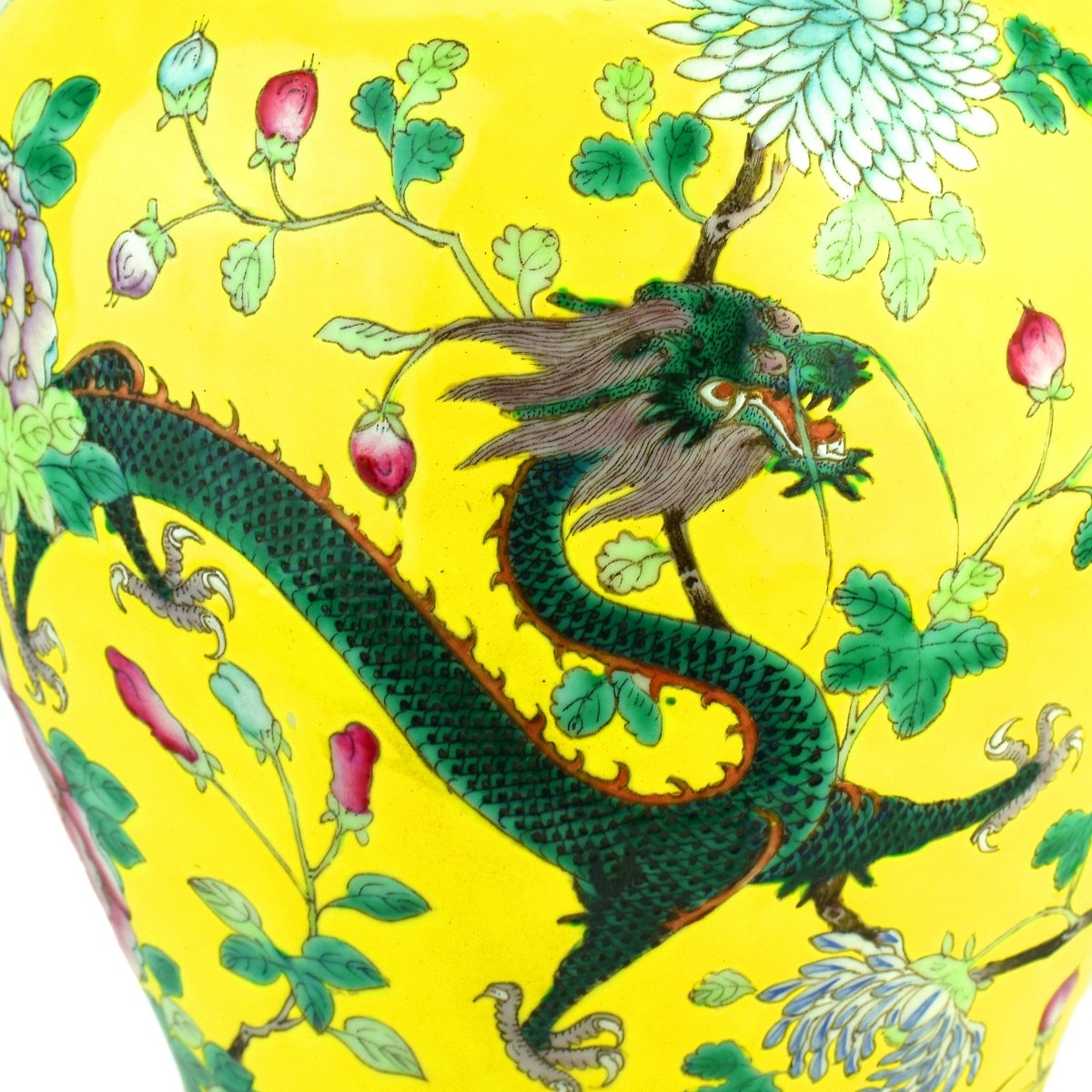 Chinese Famille Rose Yellow Ground Vase