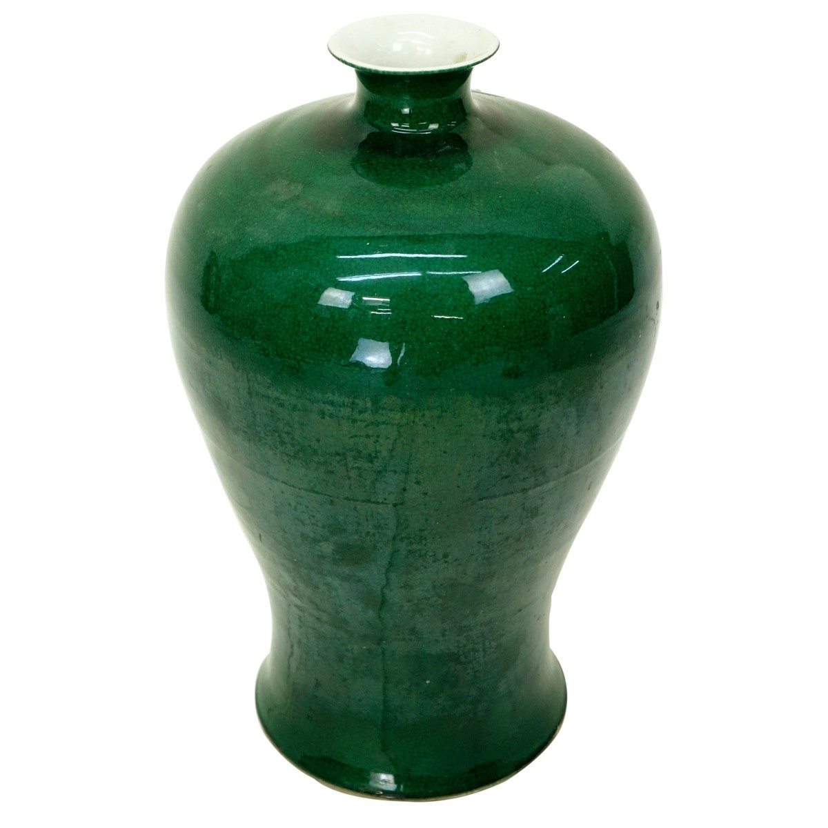 Large 19th C. Chinese Green Glazed Vase