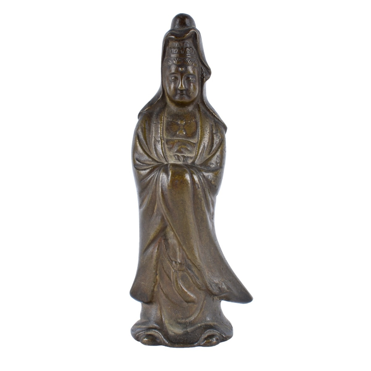 Chinese Bronze Guanyin Figurine