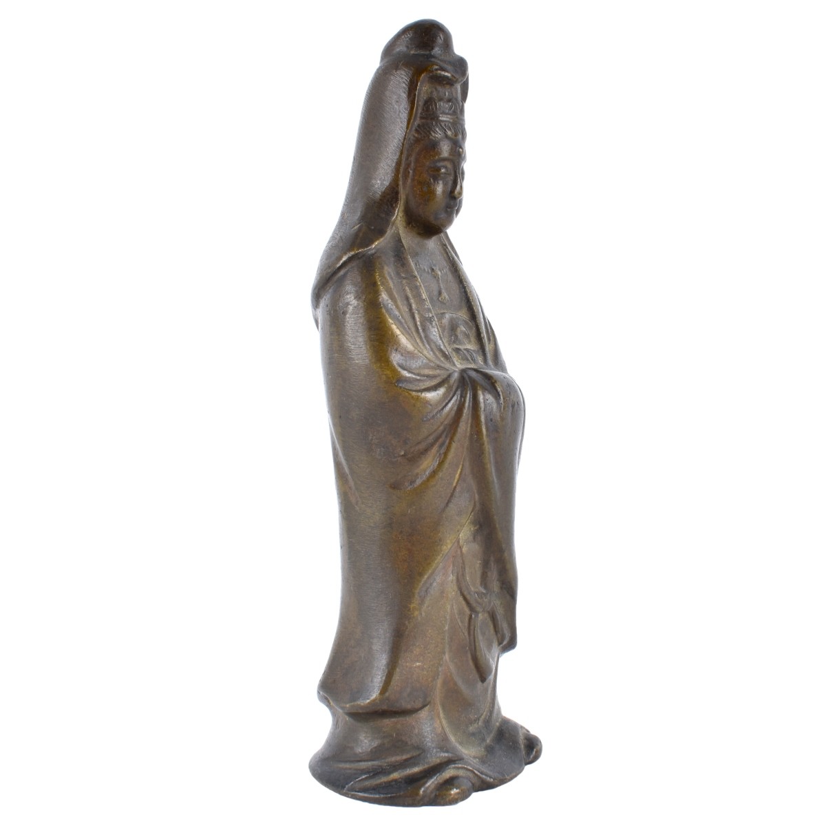 Chinese Bronze Guanyin Figurine