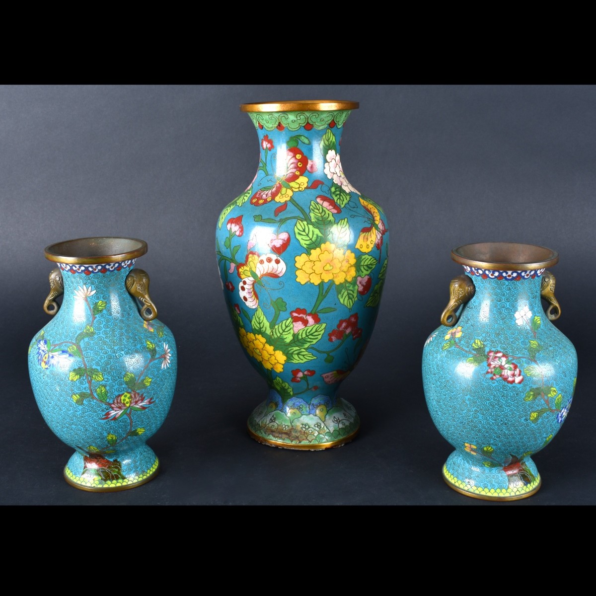 Three Assorted Cloisonne Vases