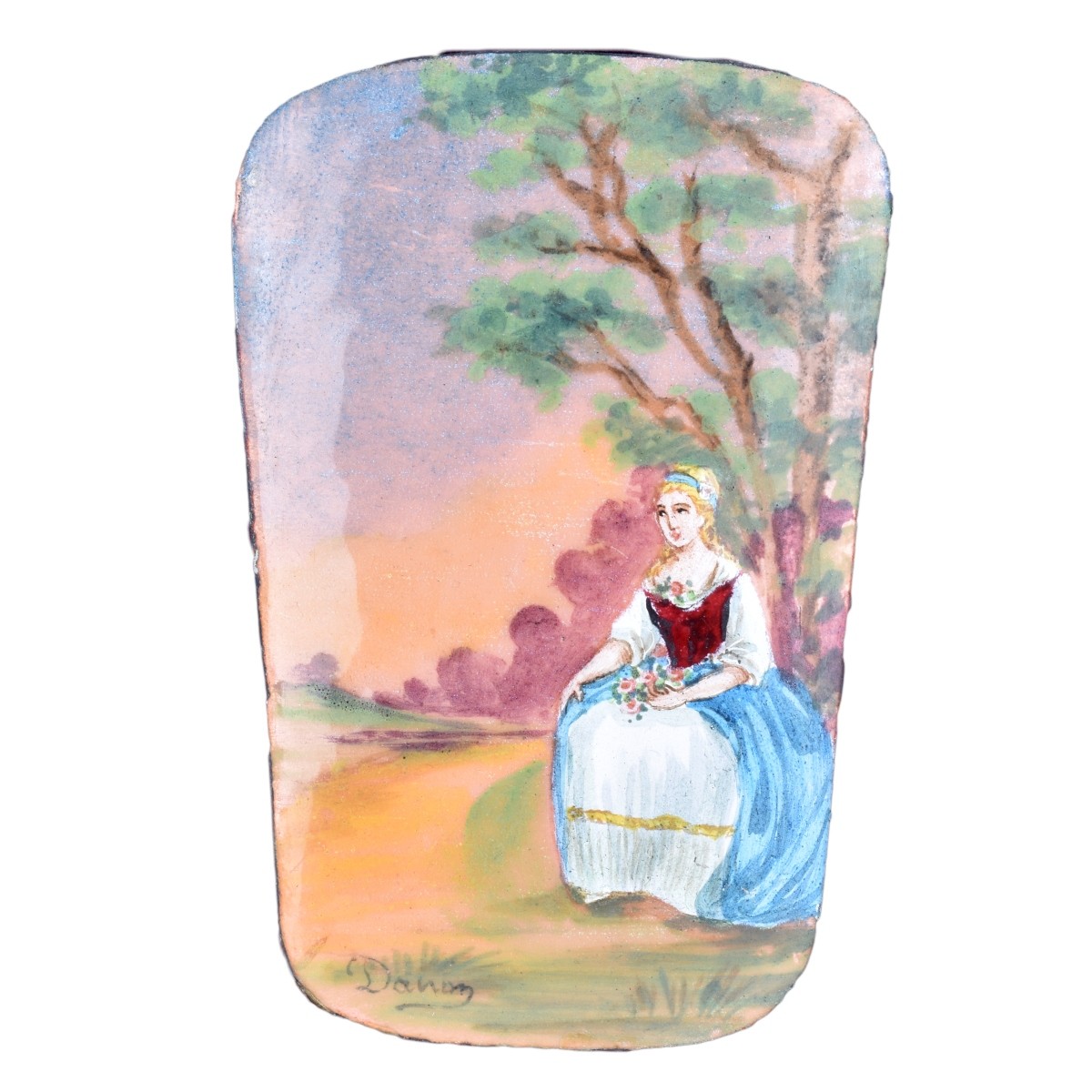 European School Enamel Miniature Portrait