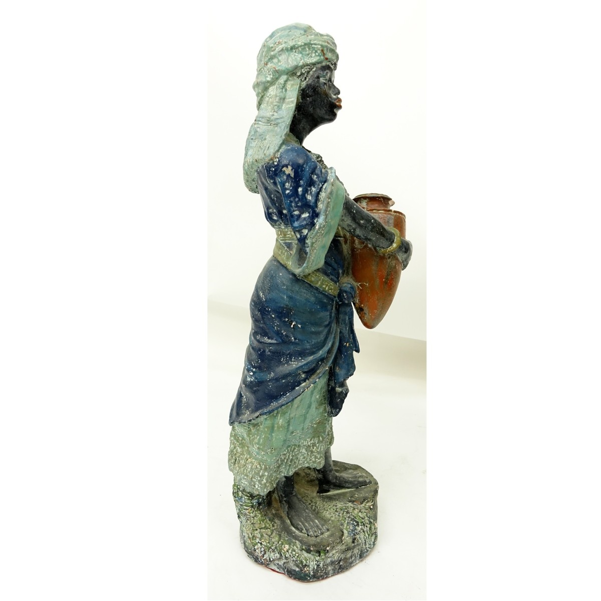 Vintage Polychrome Pottery Nubian Female with Jug
