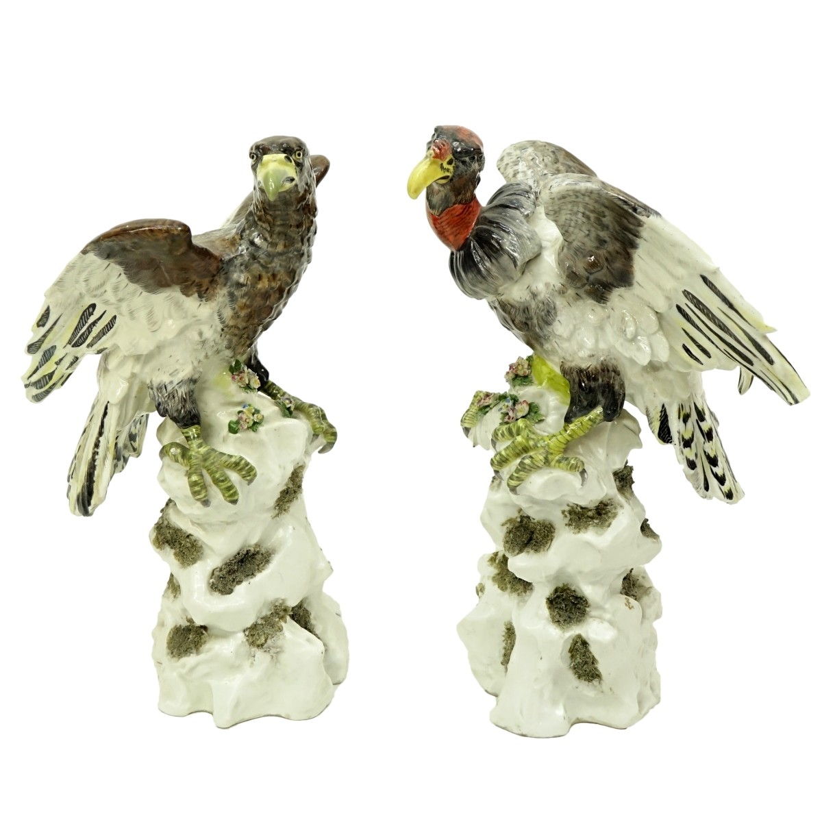 Pair of 19th C. Chelsea Porcelain Bird Figures