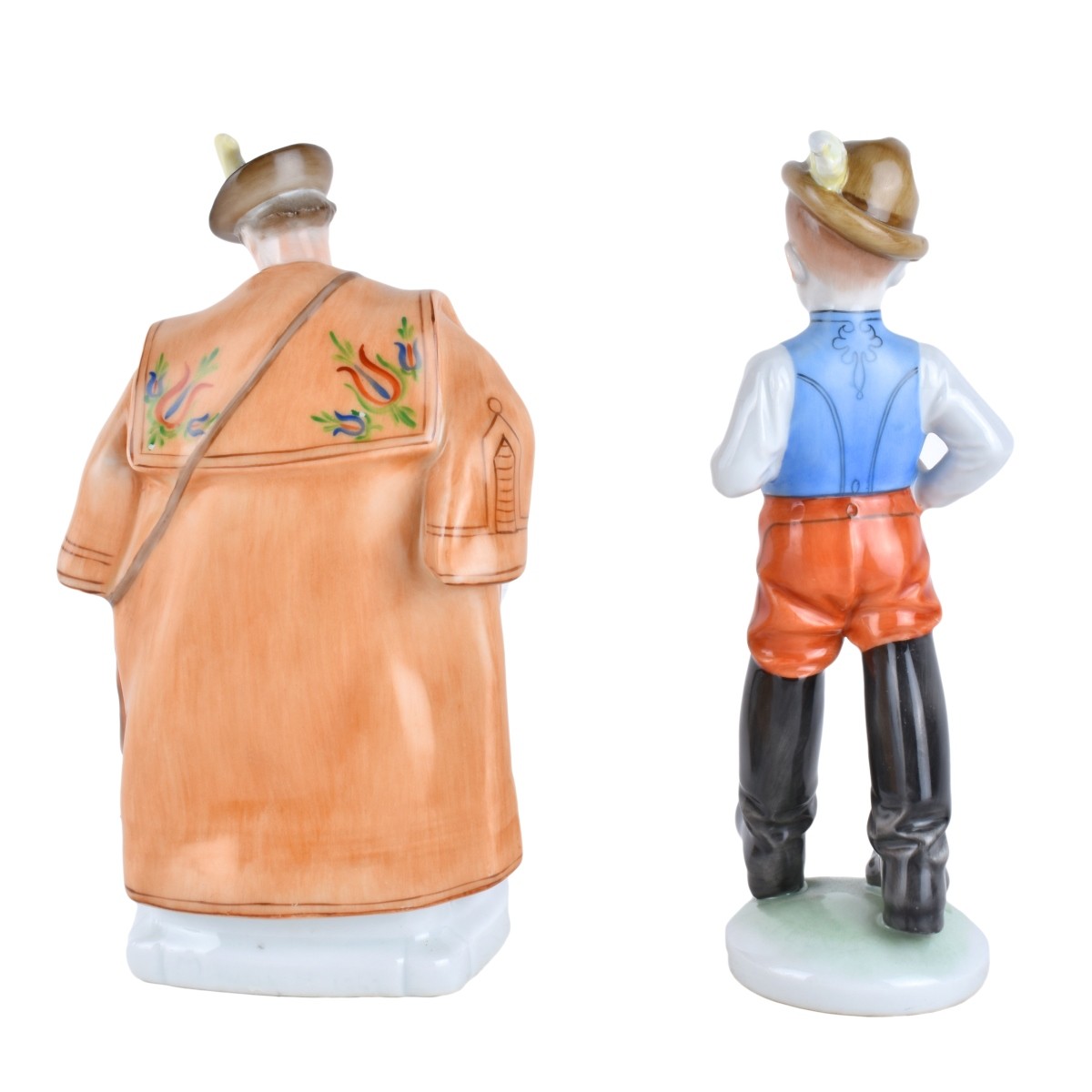Two Herend Figurines Boy with Boots, Man with Dog