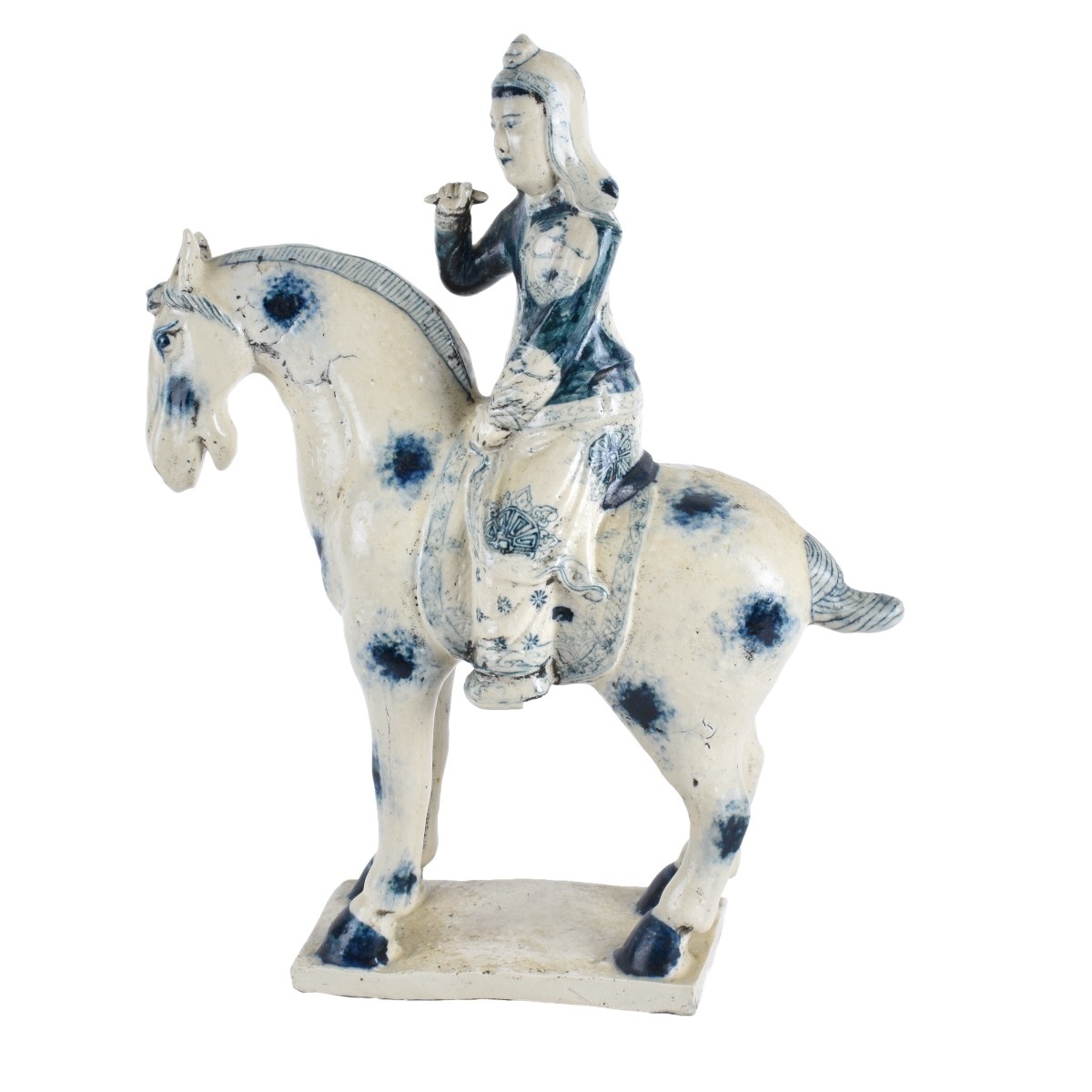 Chinese Female Rider on Horseback Figurine