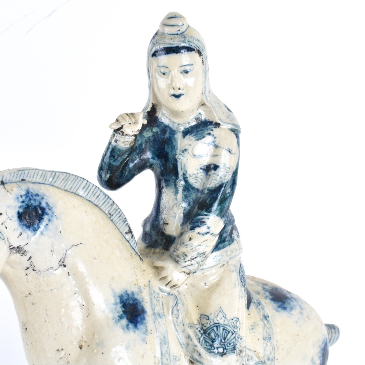 Chinese Female Rider on Horseback Figurine