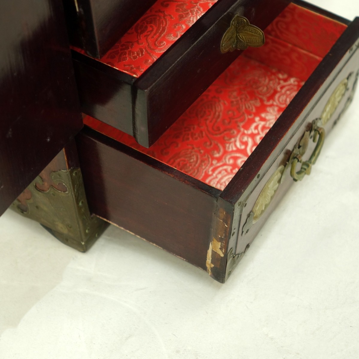 Chinese Jewelry Box wih Jade Inlay