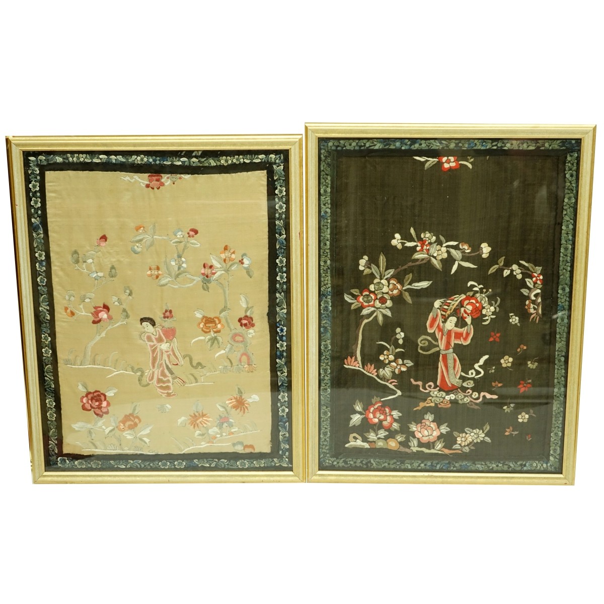 Chinese Silk Embroidered Panels