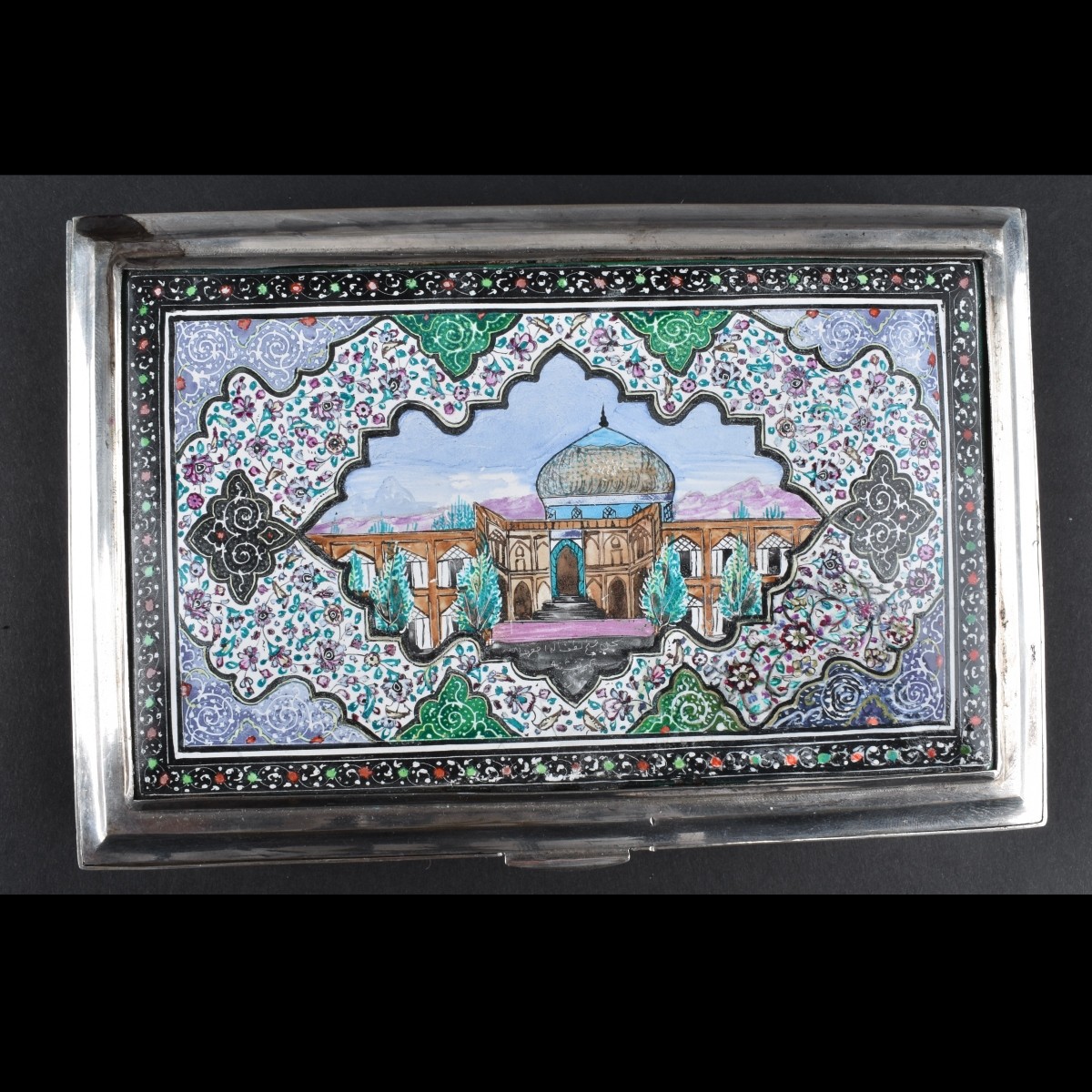 Indian Enameled Silver Box