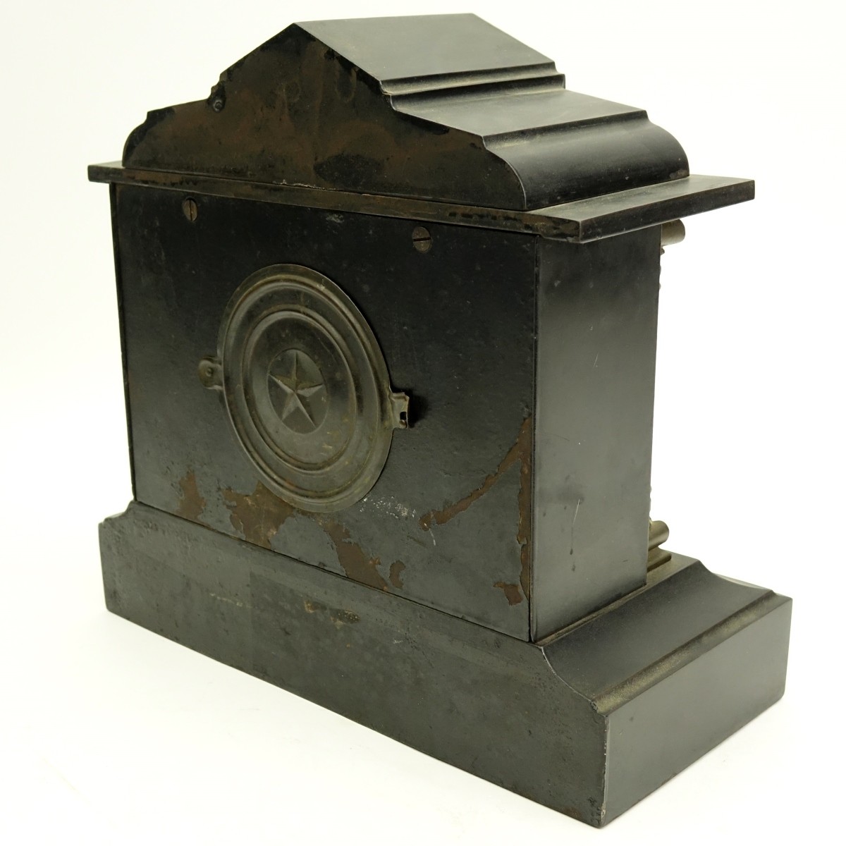 A Victorian Black Slate Mantle Clock