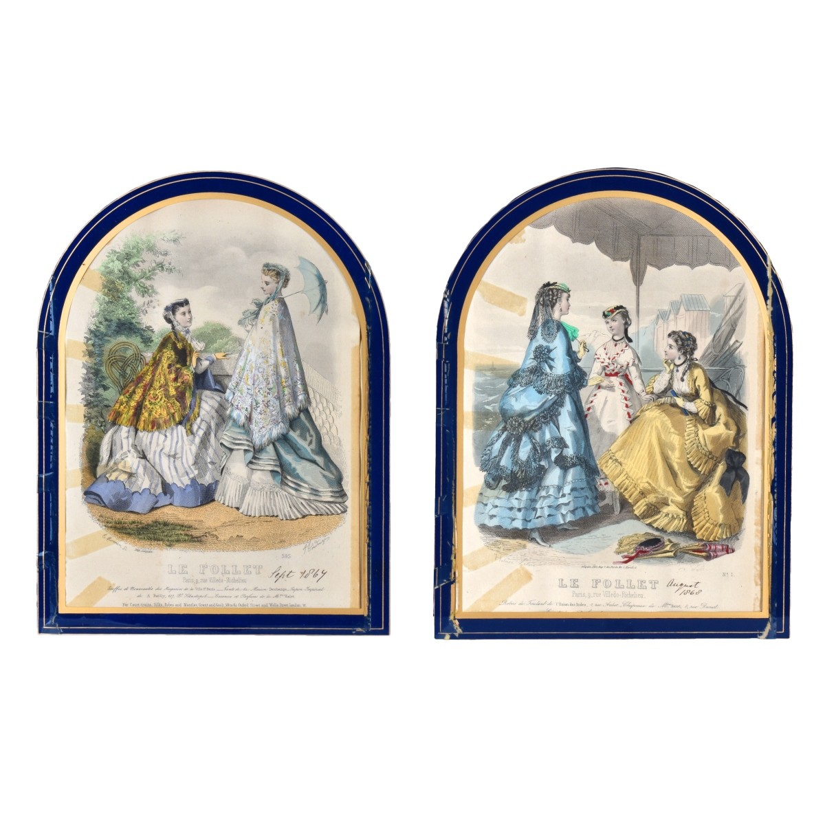 19C Le Follet Hand Colored Fashion Engravings