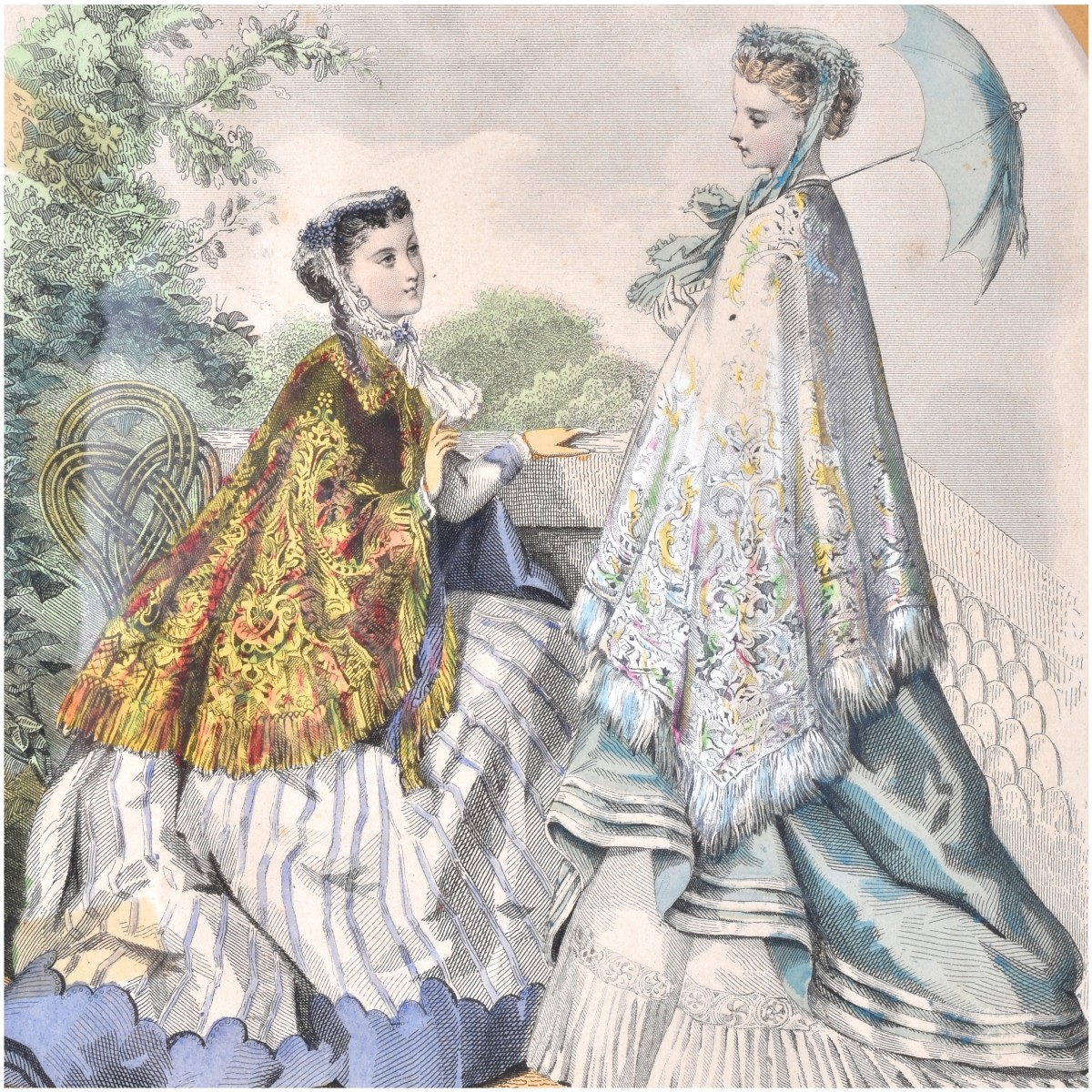 19C Le Follet Hand Colored Fashion Engravings