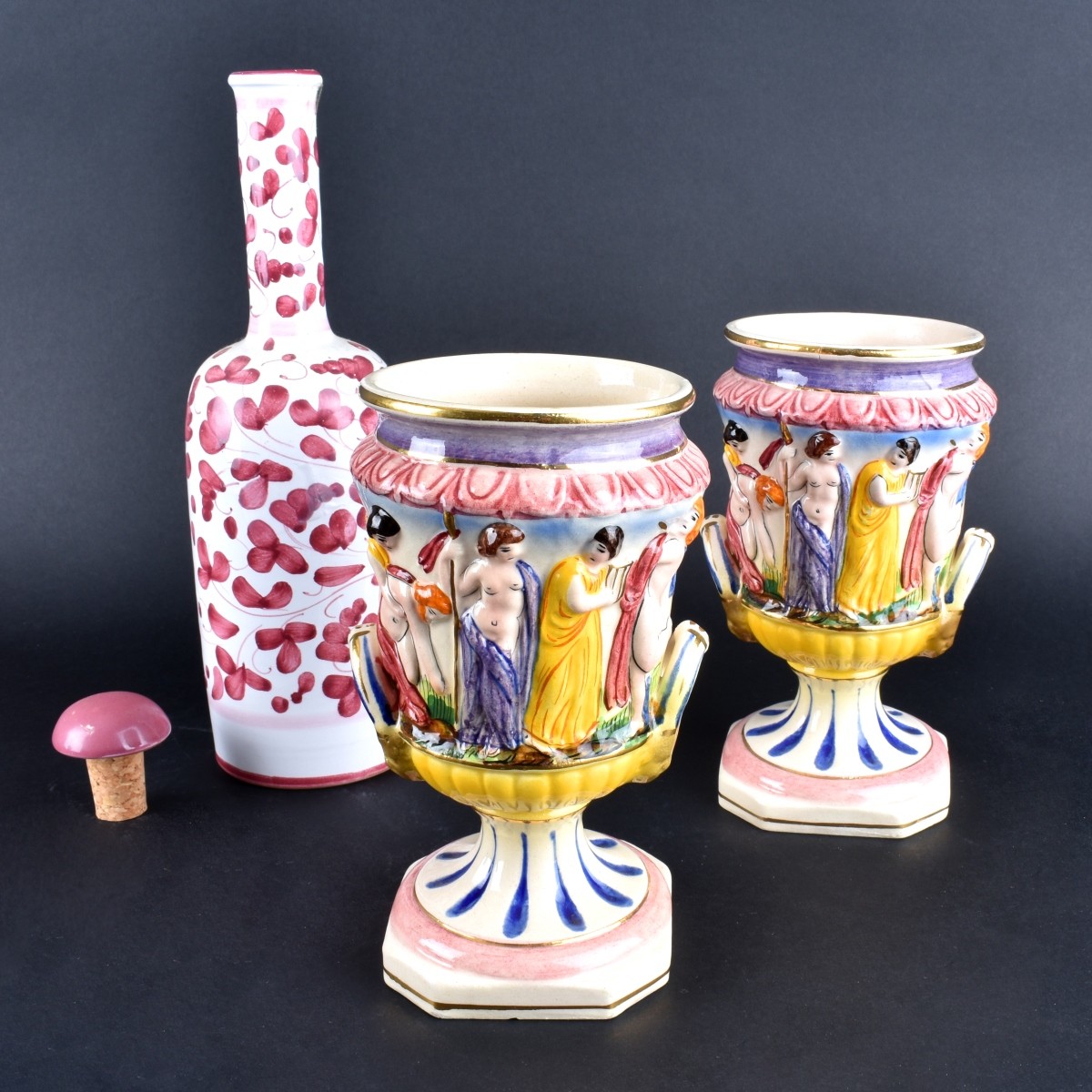 Six Italian Majolica Tableware