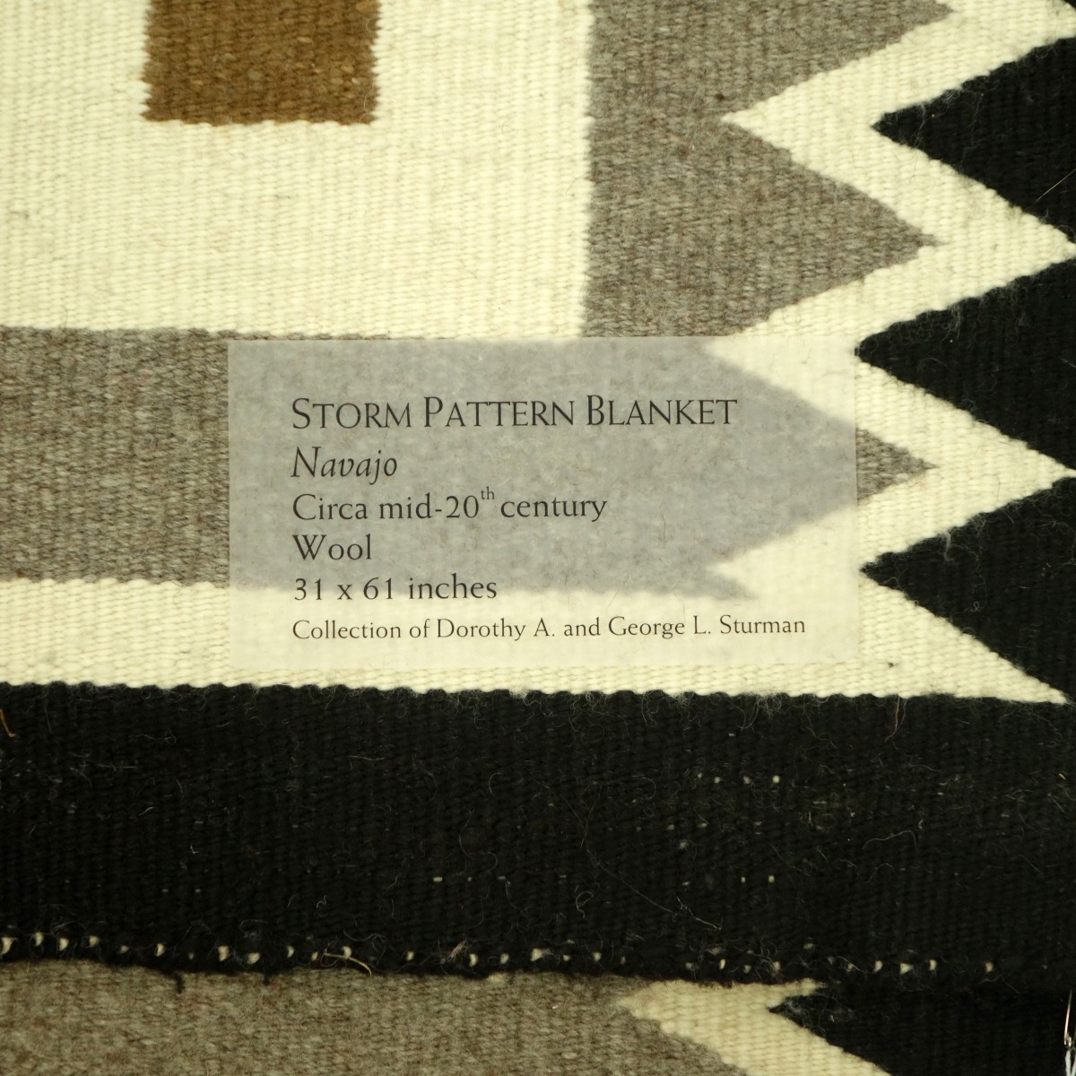 Navajo Wool Storm Pattern Blanket