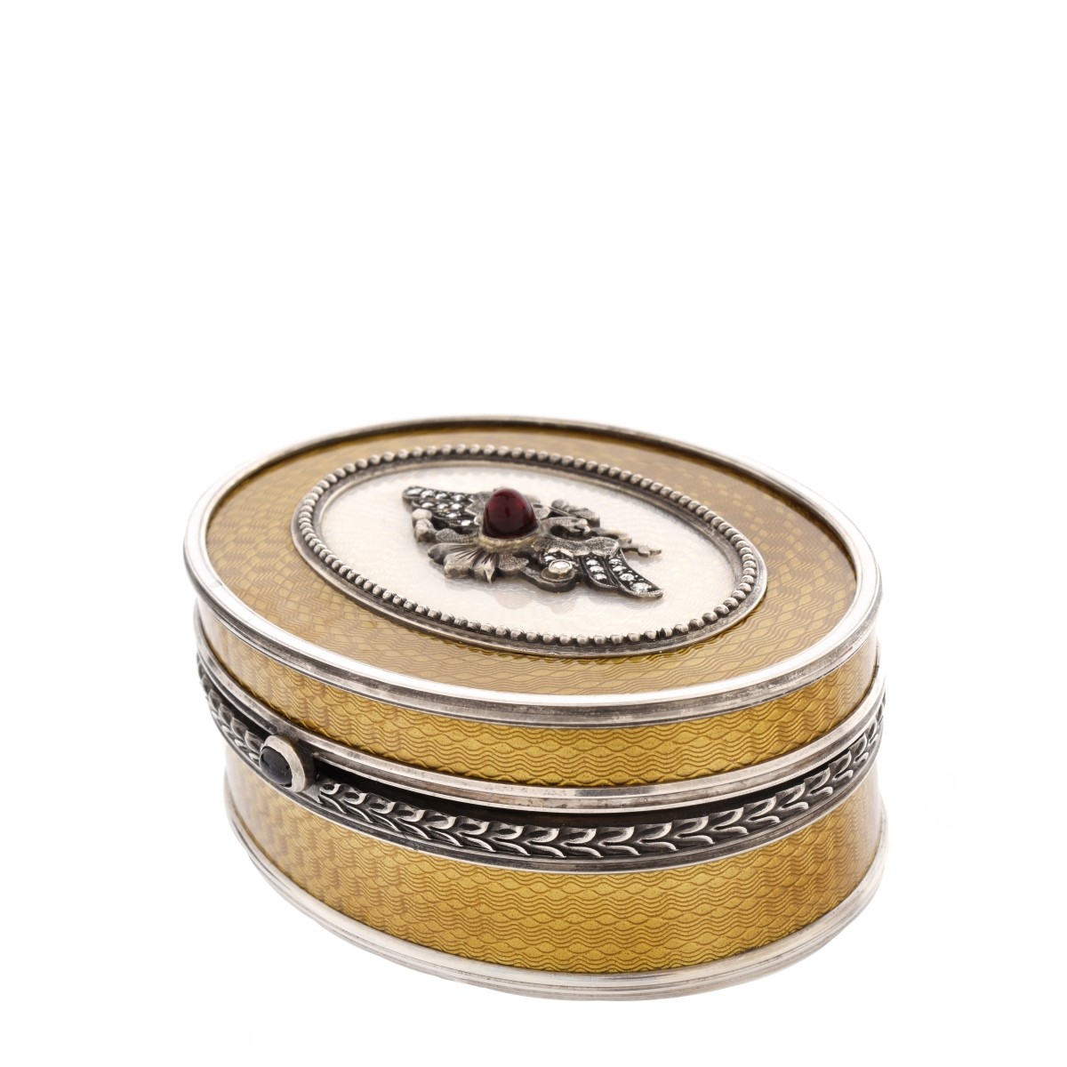 Russian Faberge Silver and Enamel Box