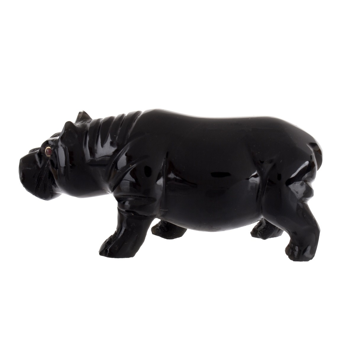 Russian Carved Obsidian Hippo