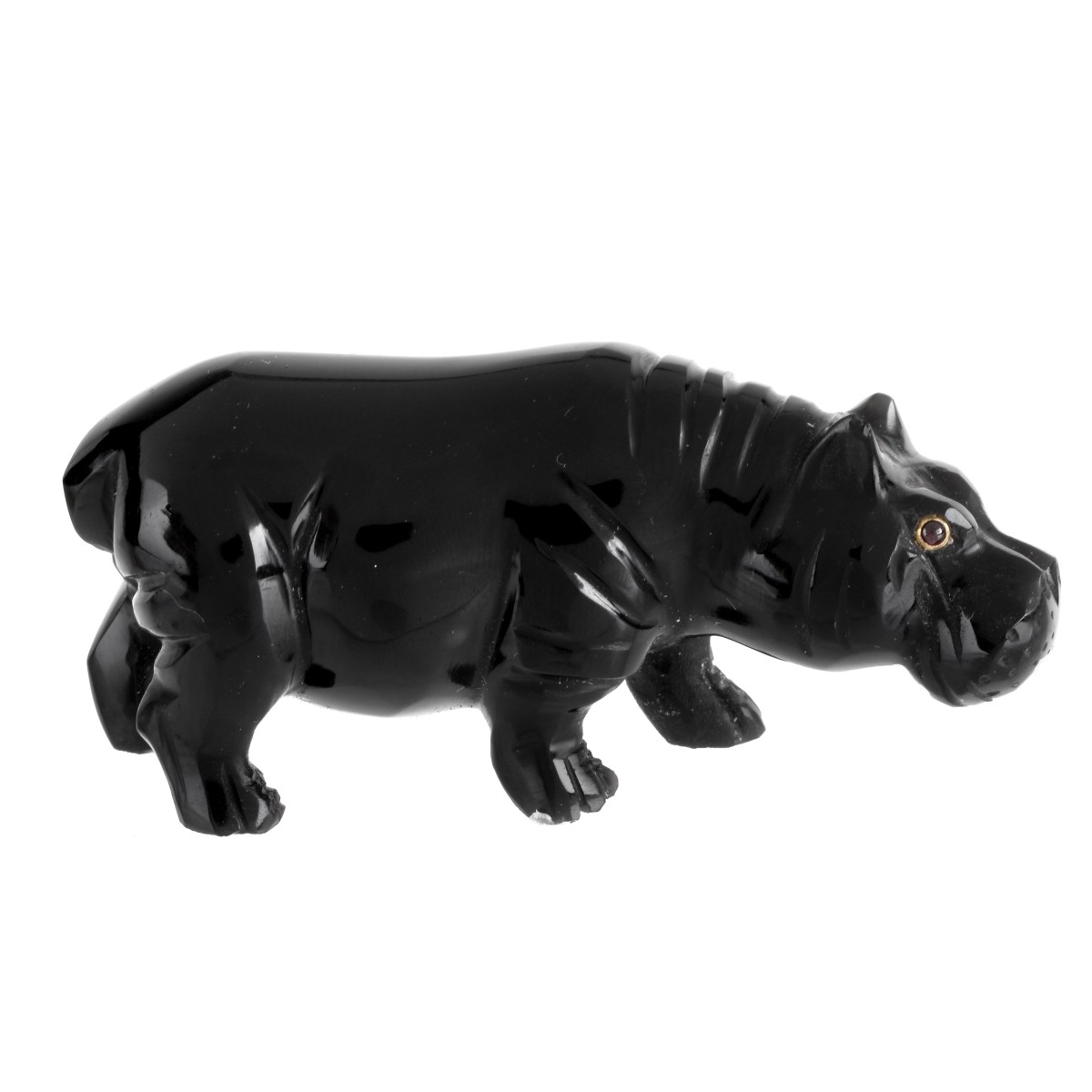 Russian Carved Obsidian Hippo