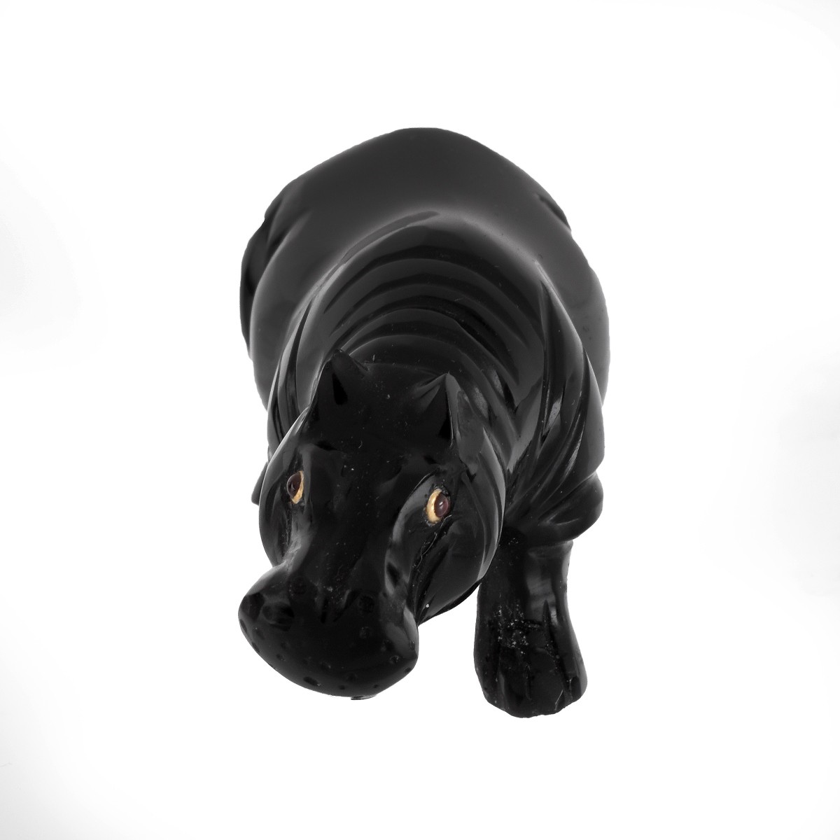 Russian Carved Obsidian Hippo