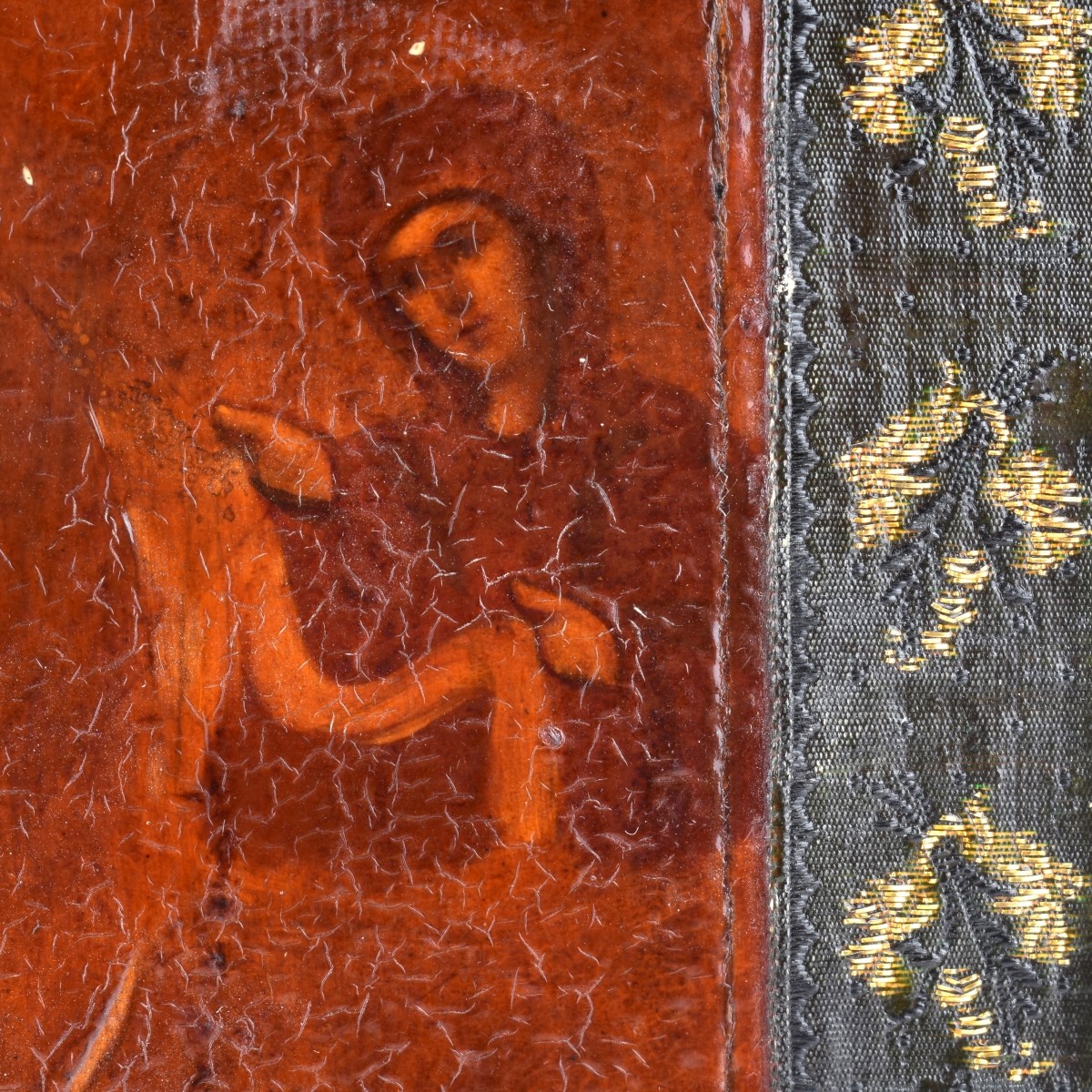 19th Century Russian Icon on Wood Panel