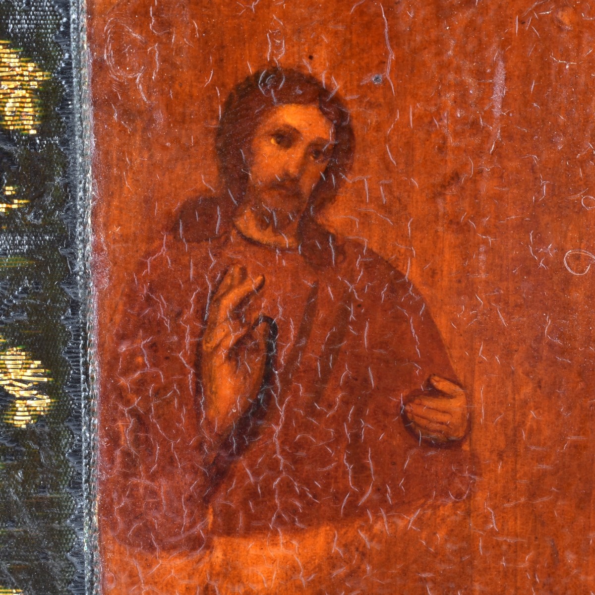 19th Century Russian Icon on Wood Panel