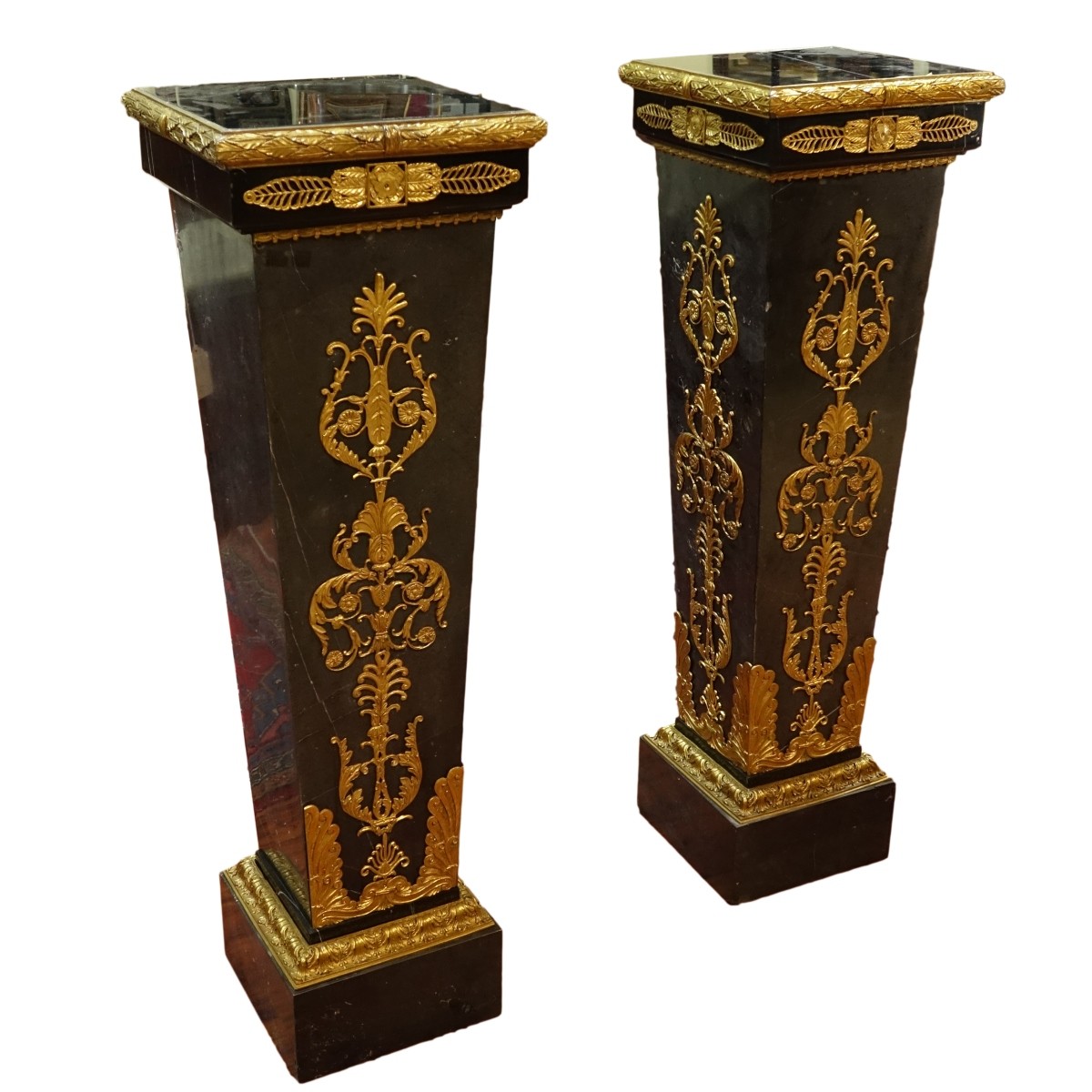 Pair Monumental Palace Marble Pedestals