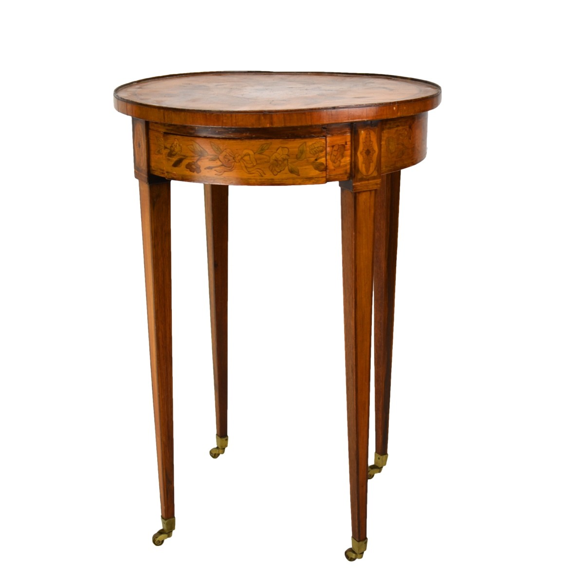 19/20C French Marquetry Inlaid Gueridon Table