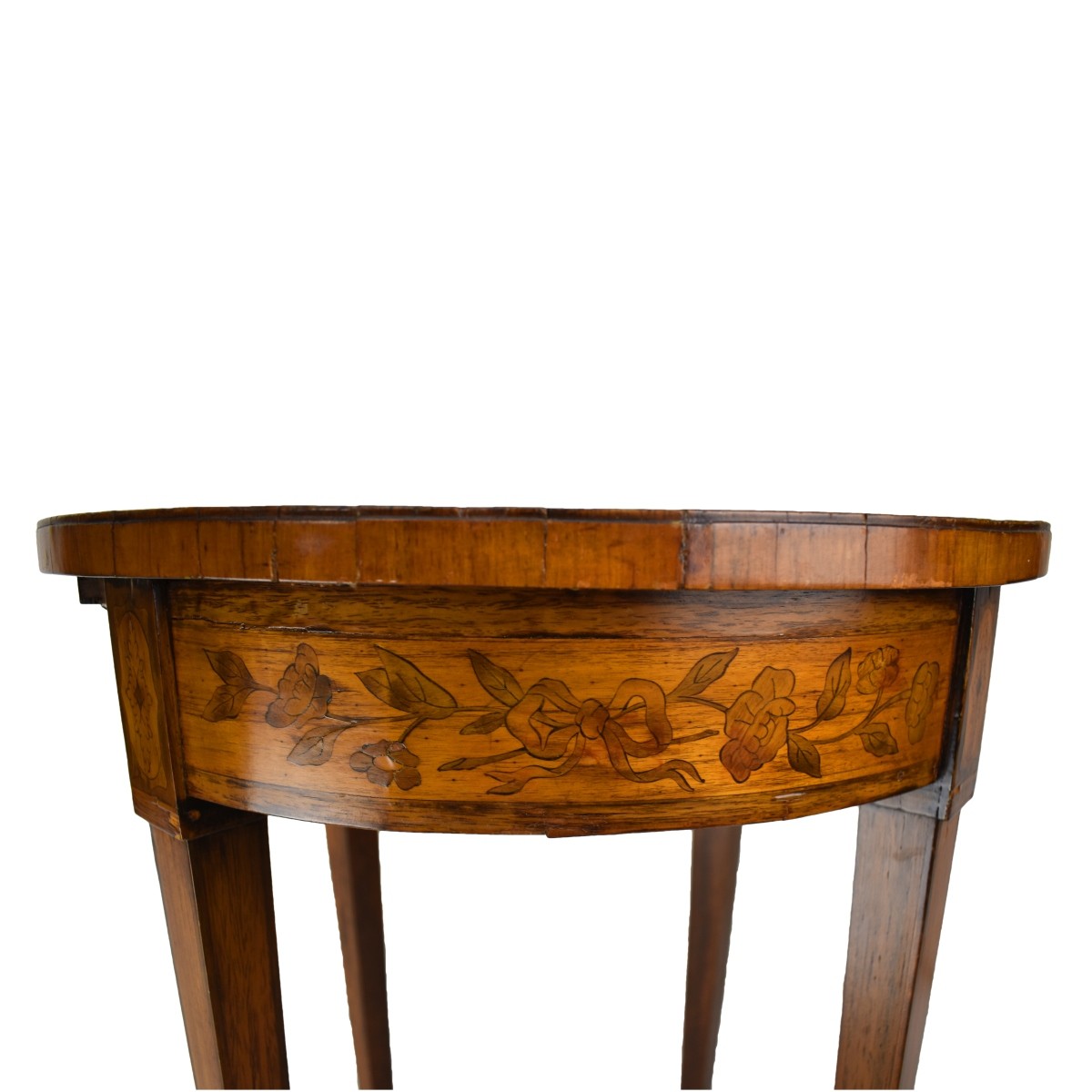 19/20C French Marquetry Inlaid Gueridon Table