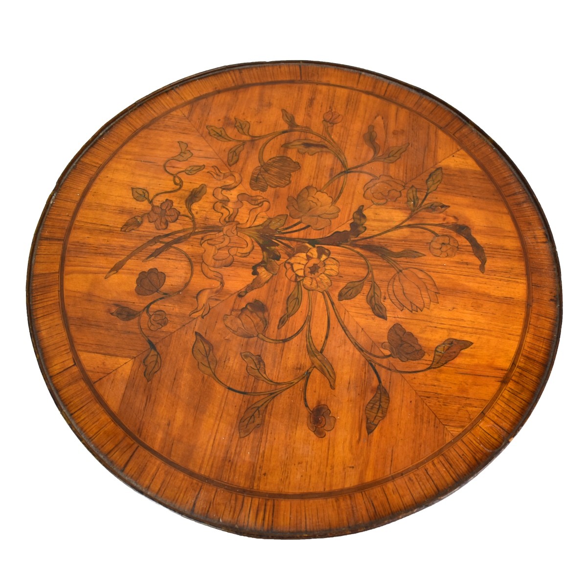 19/20C French Marquetry Inlaid Gueridon Table