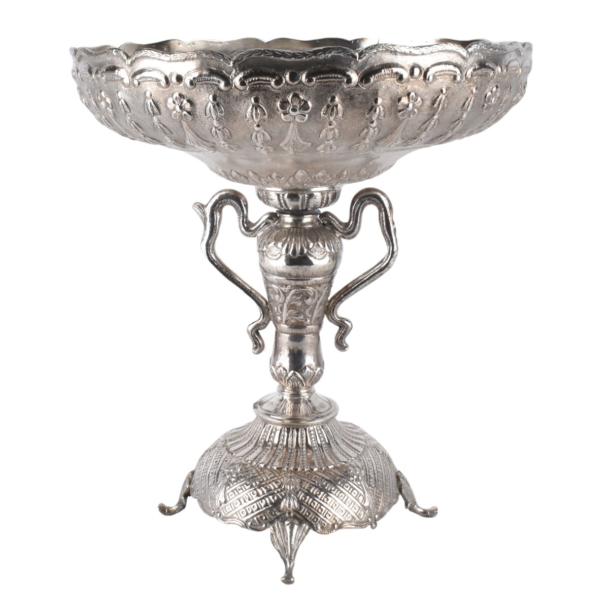 Large Antique Sterling Footed Compote