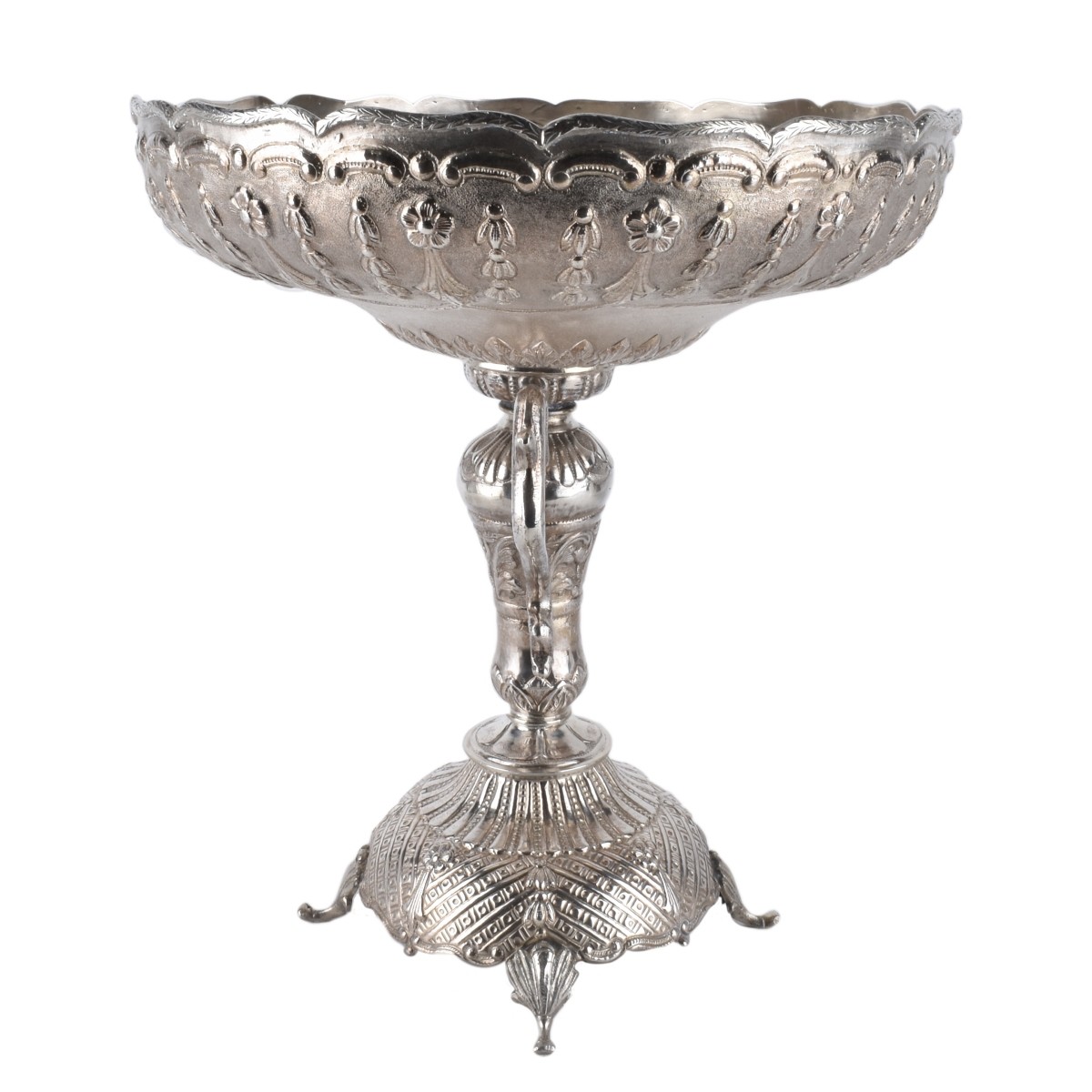 Large Antique Sterling Footed Compote