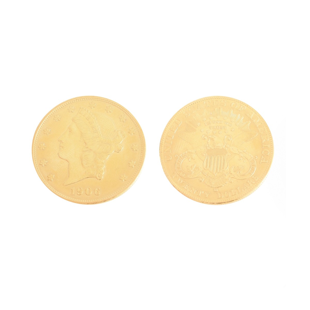 1906 US $20 Liberty Head Gold Coin