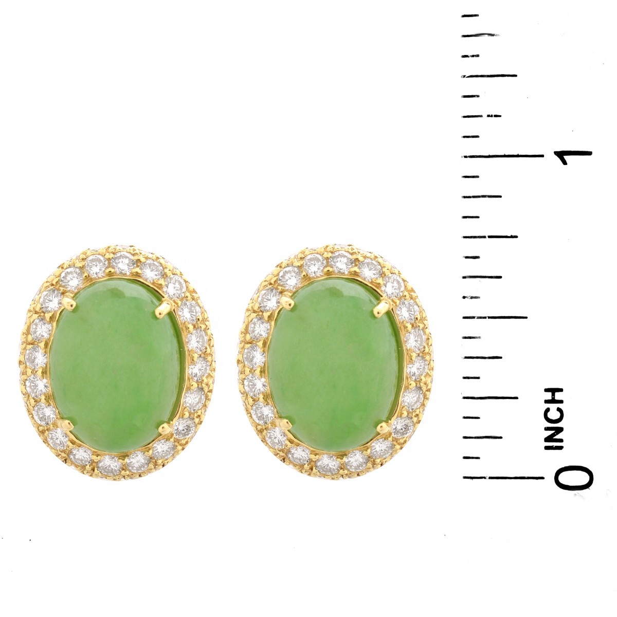 Jadeite, Diamond and 18K Earrings