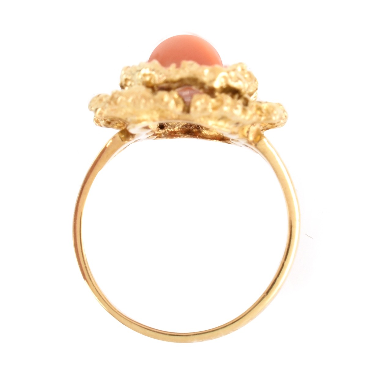 Italian Red Coral and 18K Ring