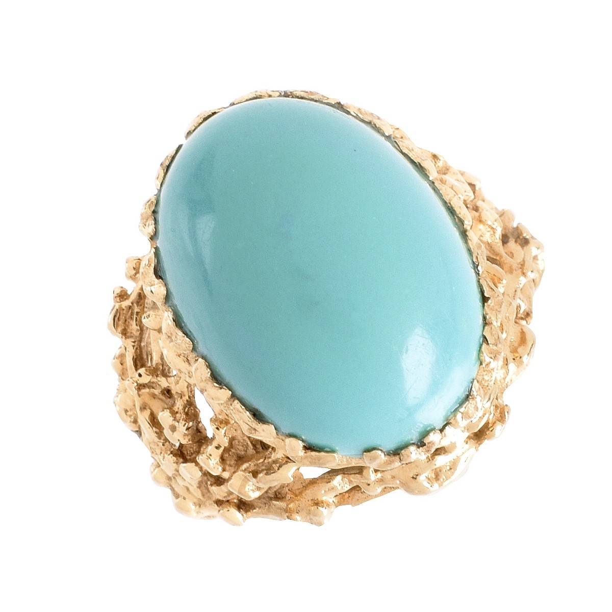 Vintage Persian Turquoise and 14K Ring