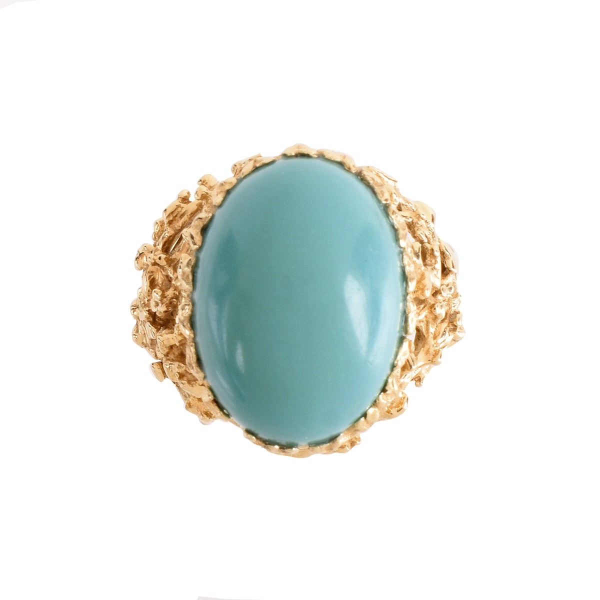 Vintage Persian Turquoise and 14K Ring