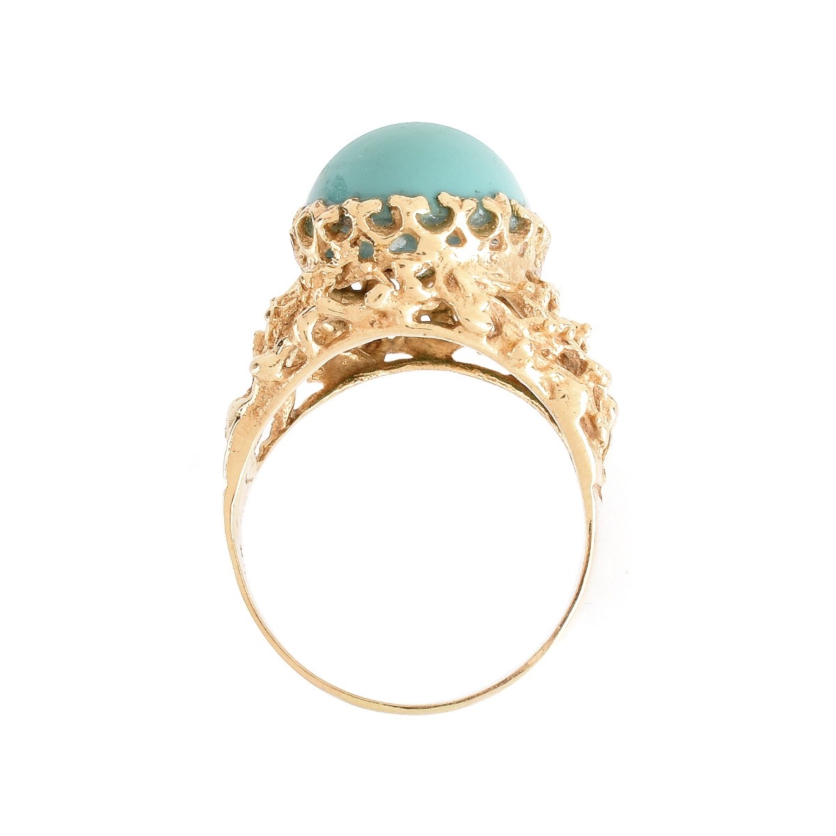 Vintage Persian Turquoise and 14K Ring
