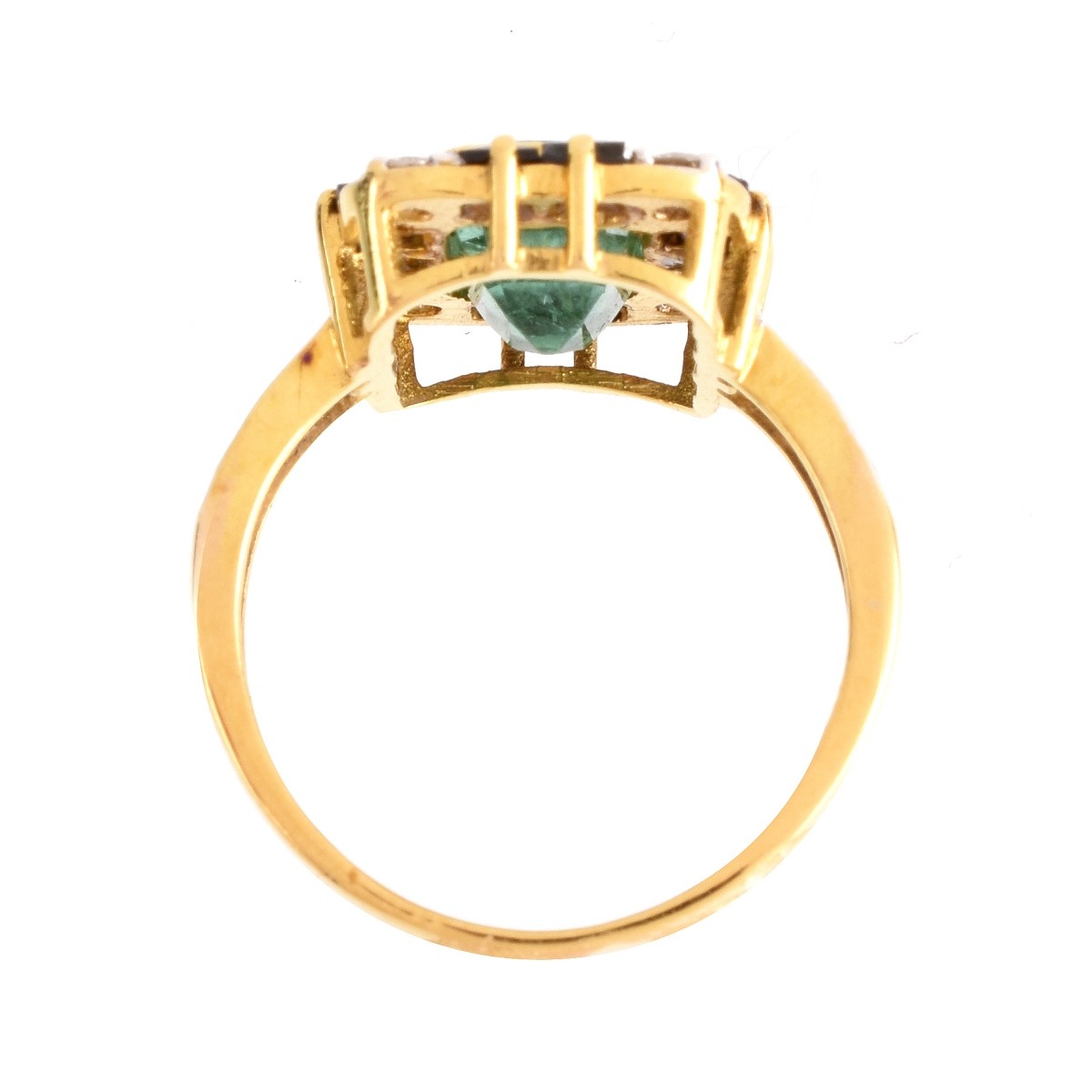 GAL Emerald, Sapphire, Diamond and 18K Ring