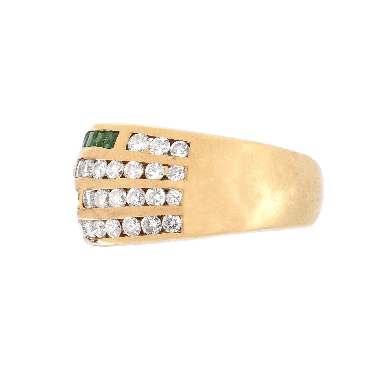 Emerald, Diamond and 18K Ring