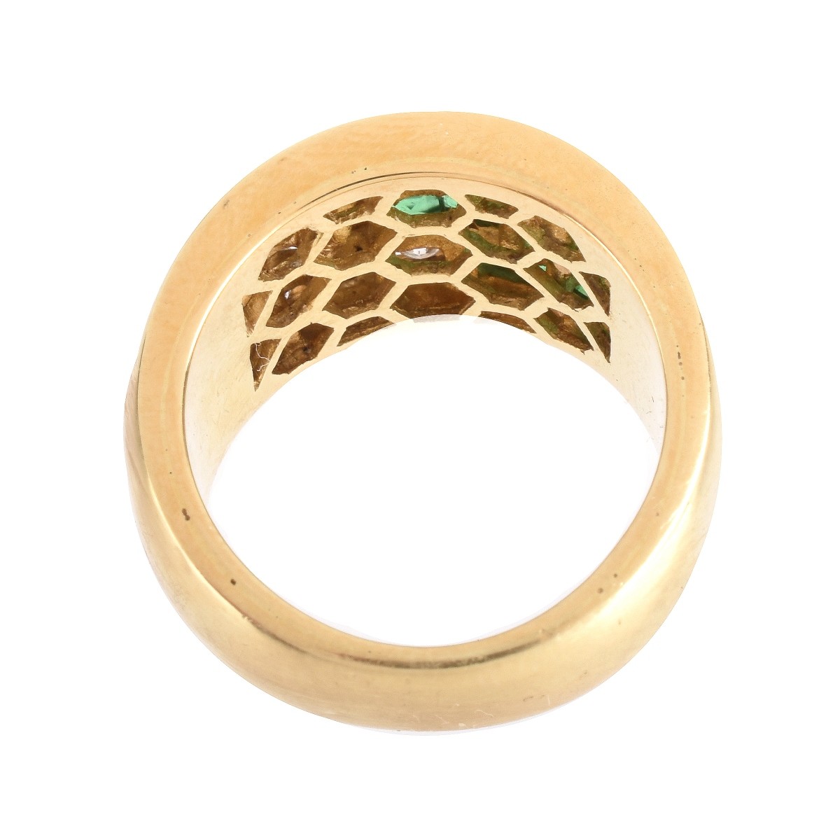 Emerald, Diamond and 18K Ring