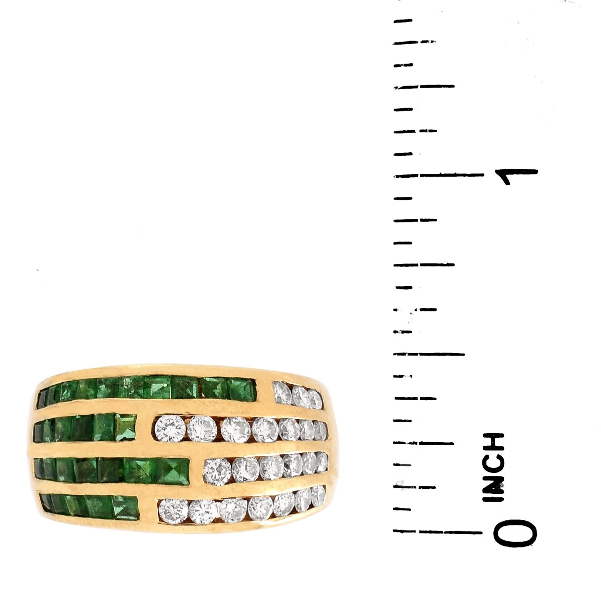 Emerald, Diamond and 18K Ring