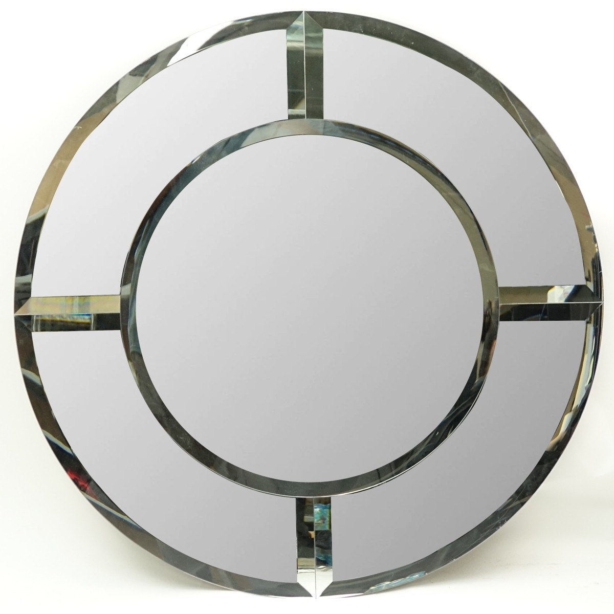 Karl Springer Style "Saturn" Beveled Mirror