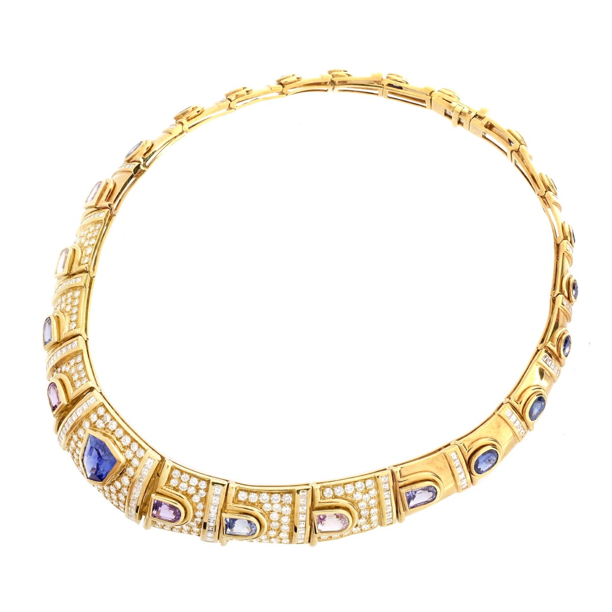 Vintage Sapphire, Diamond and 18K Necklace