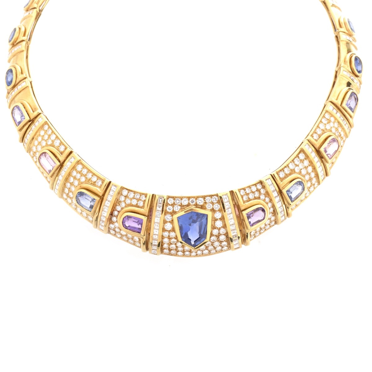 Vintage Sapphire, Diamond and 18K Necklace