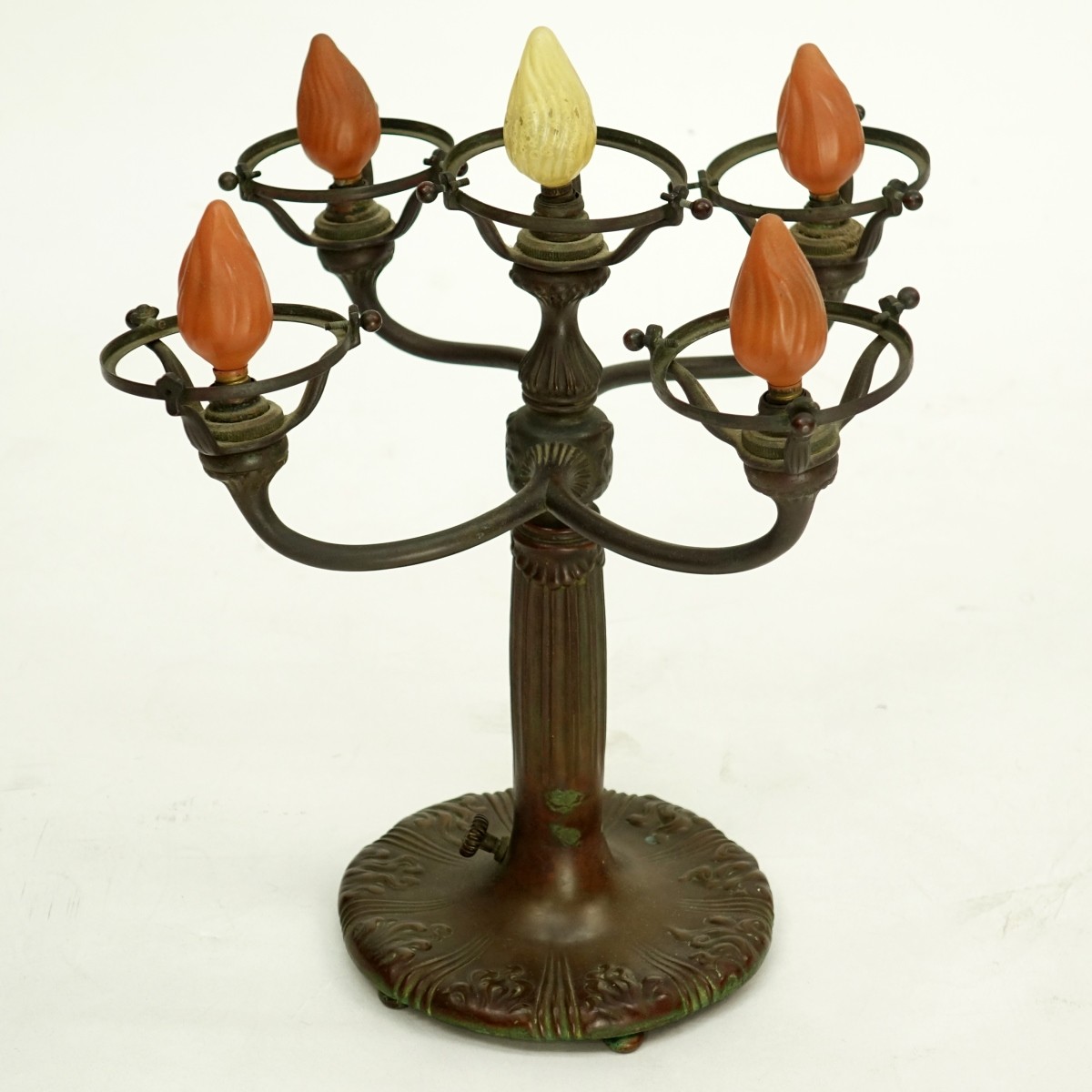 Tiffany Studios Bronze and Favrile Glass Lamp