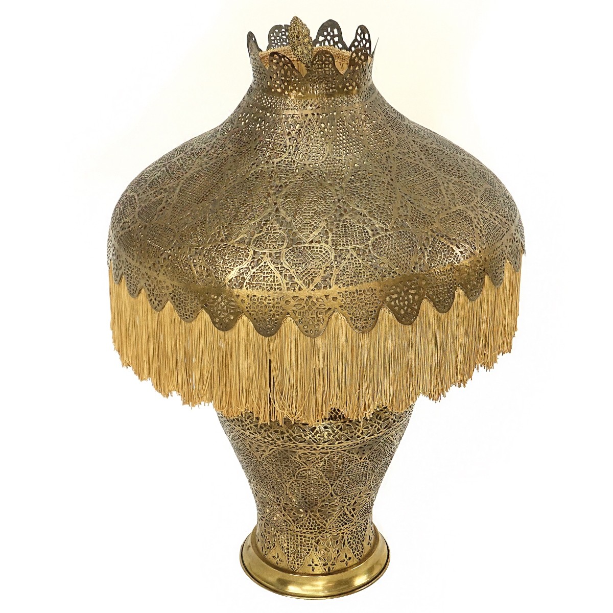 Antique Pierced Brass Moorish Lamp