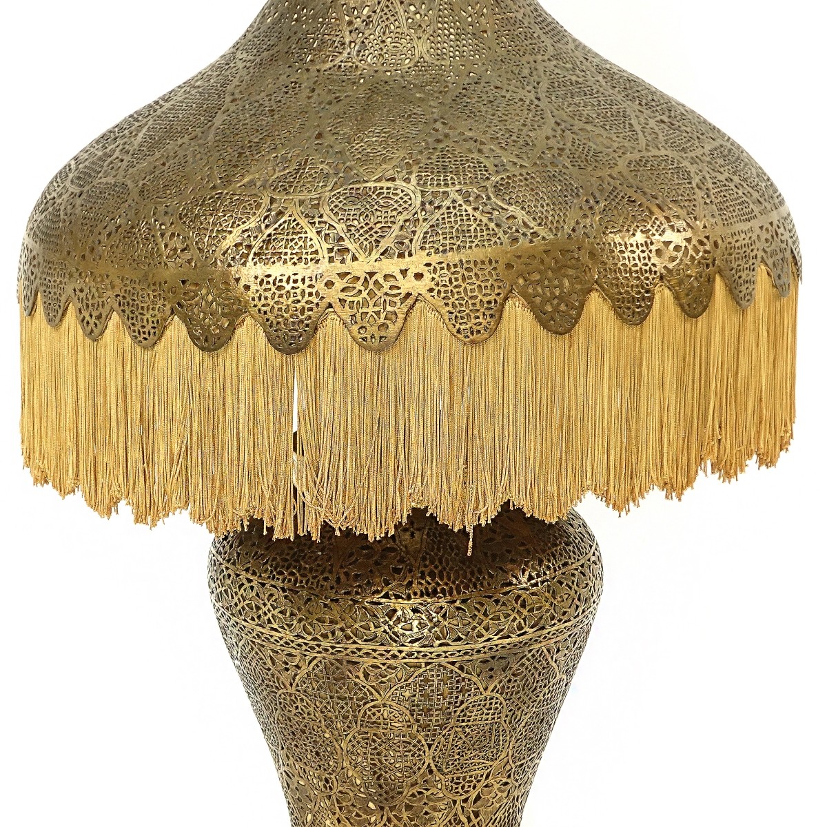 Antique Pierced Brass Moorish Lamp