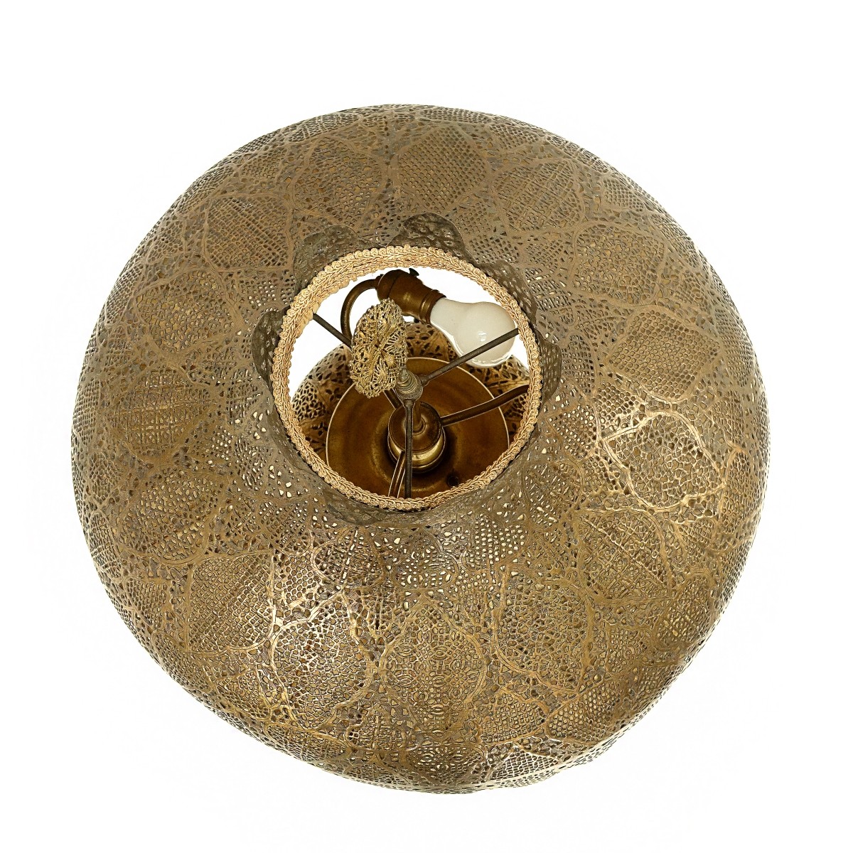 Antique Pierced Brass Moorish Lamp